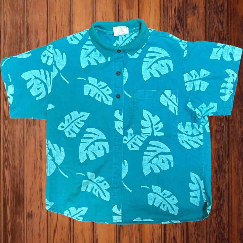 VTG Como‎ Sport Women's Tropical Hawaiian Floral Shirt Medium Made In USA